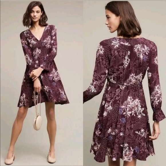 Anthropologie Maeve Monaco Ruffle Sleeve Dress Size Small - Picture 2 of 14